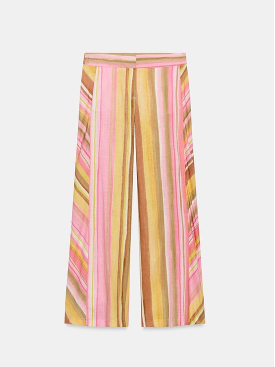 Zara Pants - Zara Striped Multi Color Linen Pants